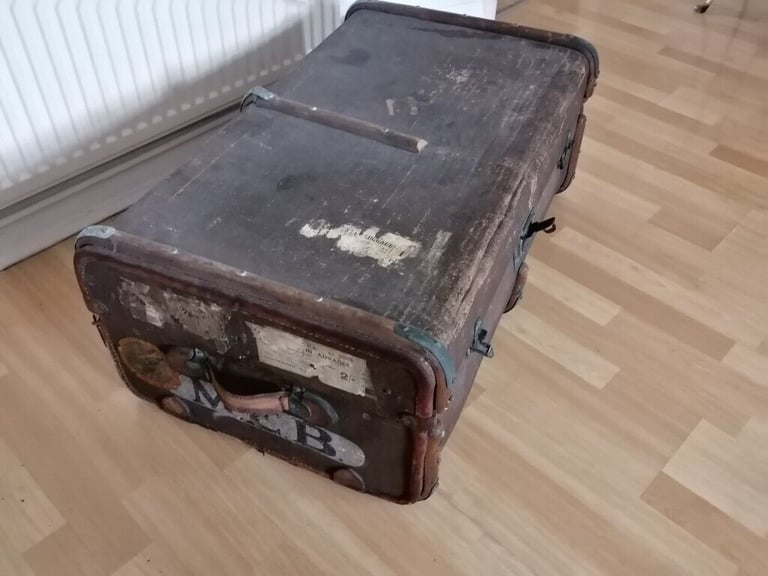 Rare Vintage Pre 1940's Chest Wardrobe Steamer Travel Trunk