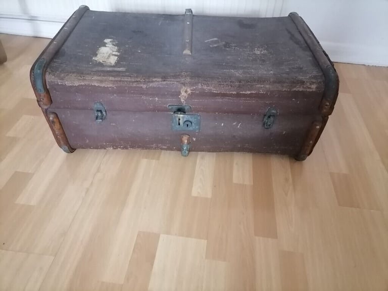 Rare Vintage Pre 1940's Chest Wardrobe Steamer Travel Trunk