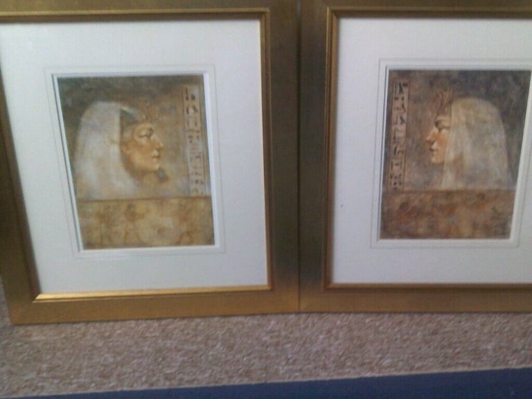 2 FRAMED EGYPTIAN  SIGNED PRINTS  