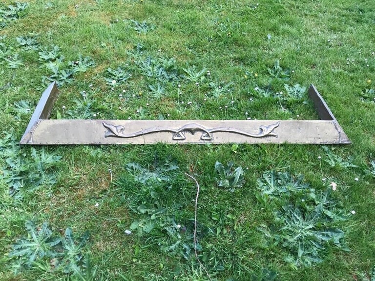 image for Original Large ‘Art Nouveau’ Brass Fireplace Fender