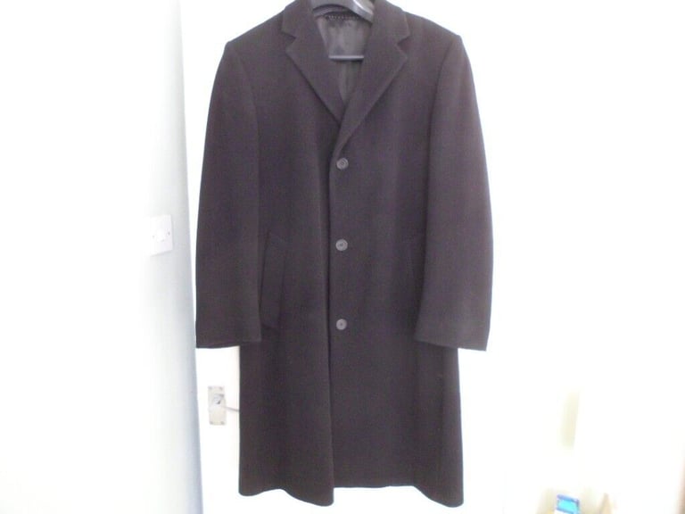 image for Mens Black Overcoat.  Jeff Banks.  Size 40 inch