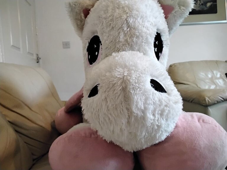 UNICORN soft toy 130cm long with tail extended .