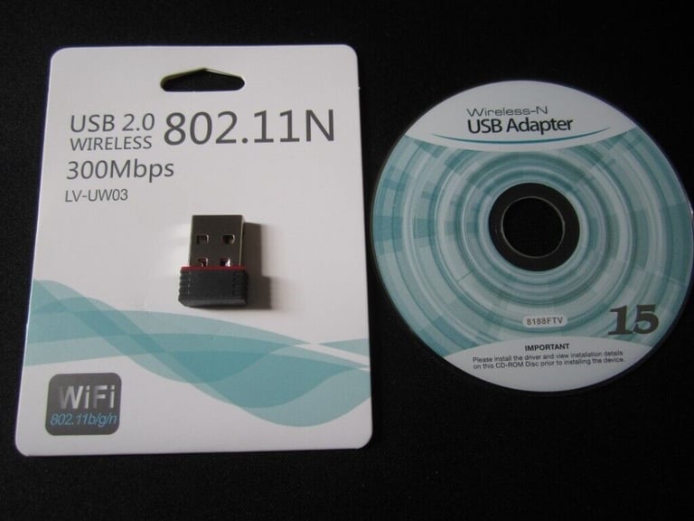 300Mbps Mini  USB  WiFi Wireless Adapter For Laptop, PC, SMART TV, PS4,XBOX 