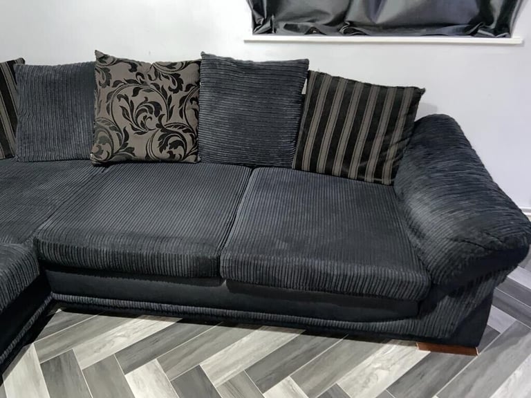 Black DFS corner sofa 