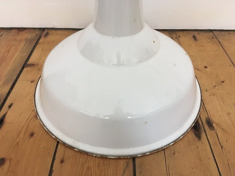 Vintage Large 19" Benjamin RLM Enamel Industrial Shade White 4 available £60 each