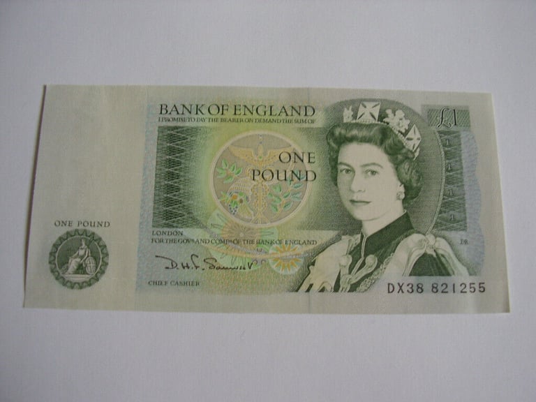 image for Old One Pound Note DX38 821255, Elizabeth II New Uncirculated