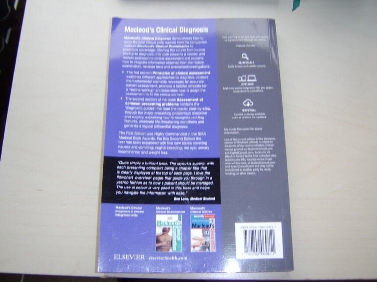 MACLEOD'S CLINICAL DIAGNOSIS  2nd Edition by Alan G Japp & Colin Robertson