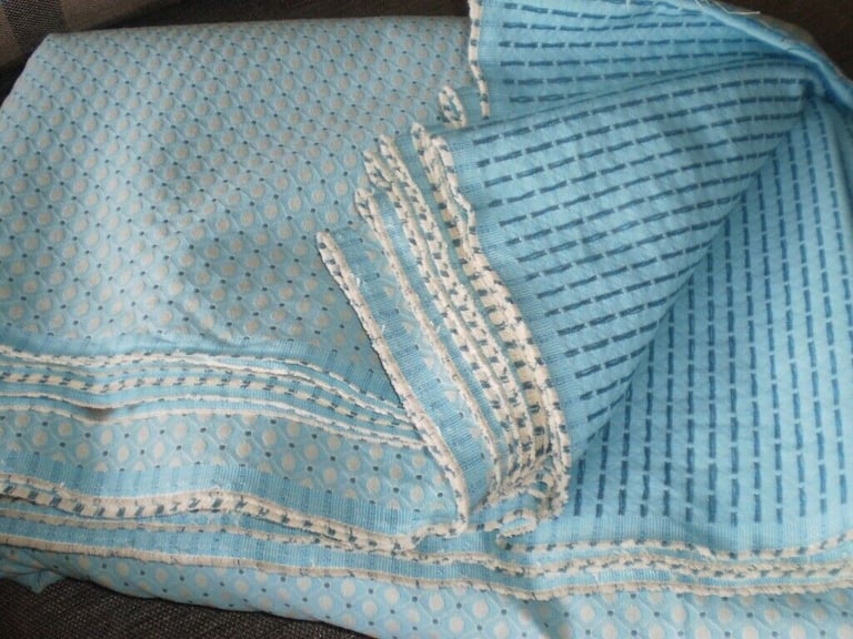 image for Fabric  Good Quality  Fabric  Pale Blue or Sea Wave Multi Colour New 