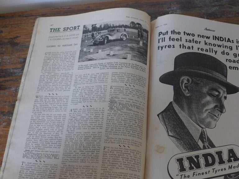 RARE! The AUTOCAR dated 21 April 1950. Features Aston Martin DB2 & Bentley Mark VI 4.25-litre Saloon