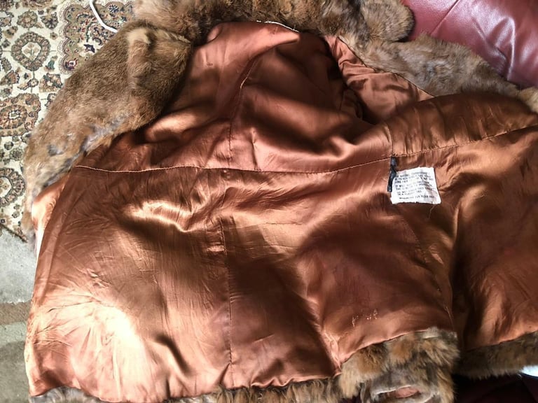  Real Rabbit fur coat in very good condition  Size( 8 to 12)
