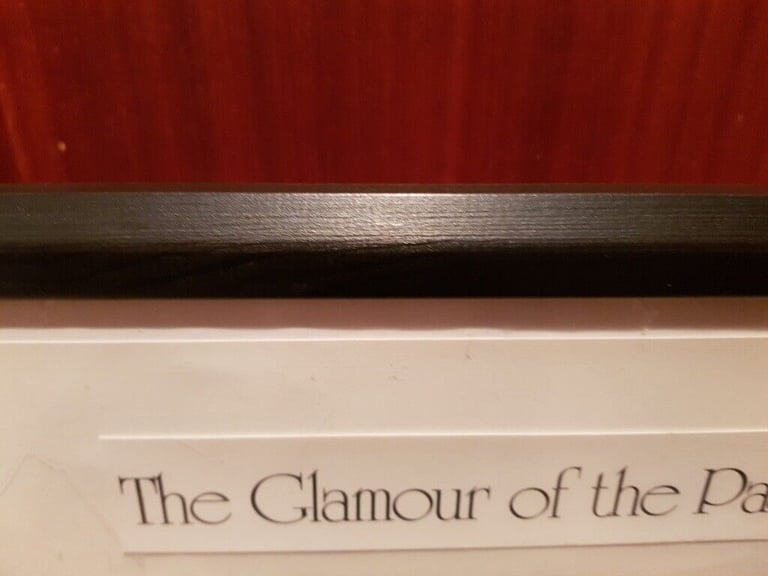 LARGE BLACK RESIN WOOD-EFFECT FRAME WITH CLEAR PLASTIC WINDOW 