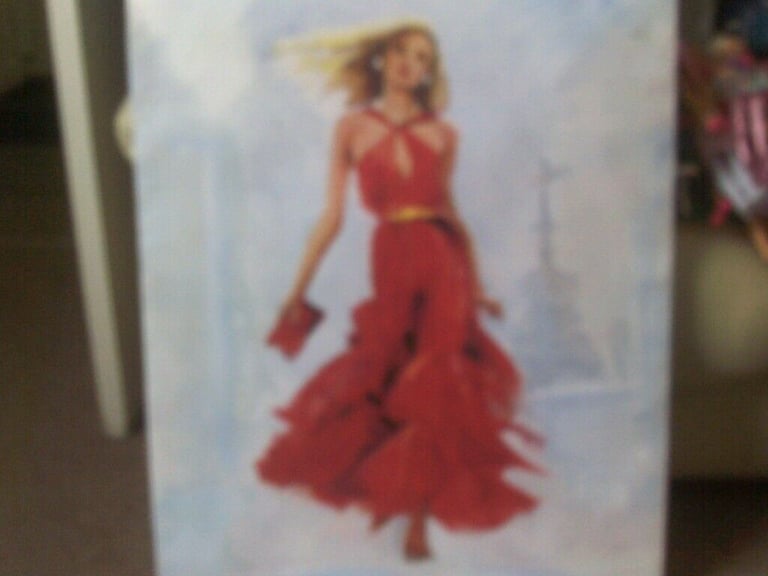 LARGE   PAINTING OF A LADY   ON CANVAS