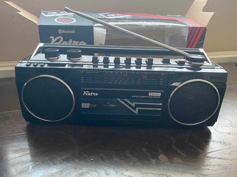 image for Retro Boombox (Cassette/Radio/Bluetooth/USB Player)