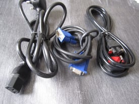 MONITOR, PC,TV, LAPTOP POWER & VGA CABLE