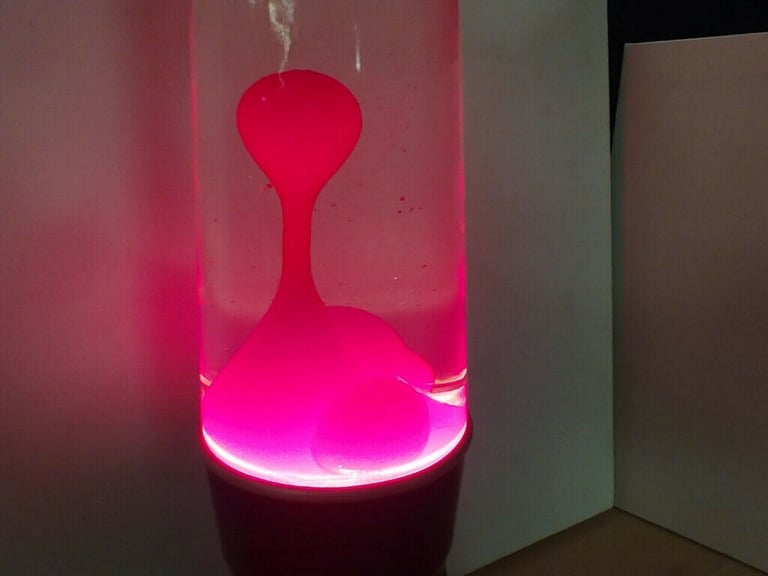 Dezac Rocket Light Lava Lamp Black with Pink Wax 44cm