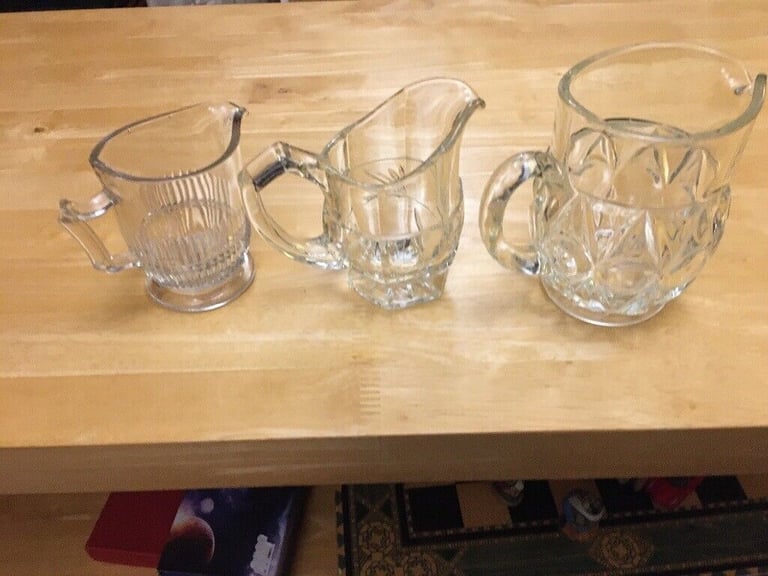 image for 3 X GLASS CREAM JUGS