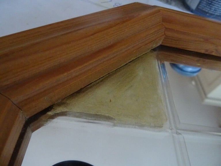 Pine Framed Mirror with Bevel and  Faux Coloured Glass