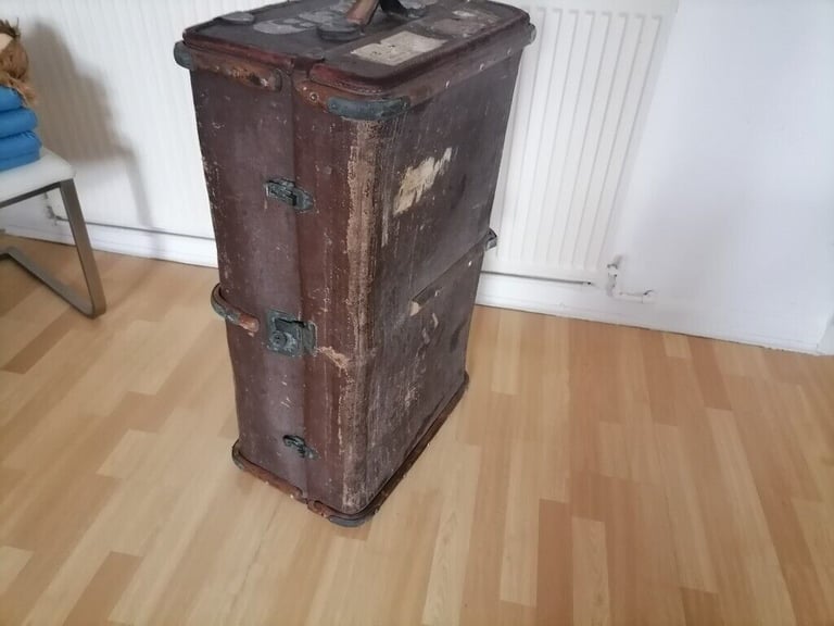 Rare Vintage Pre 1940's Chest Wardrobe Steamer Travel Trunk