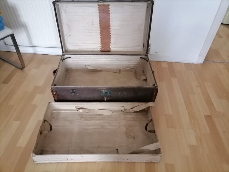 Rare Vintage Pre 1940's Chest Wardrobe Steamer Travel Trunk