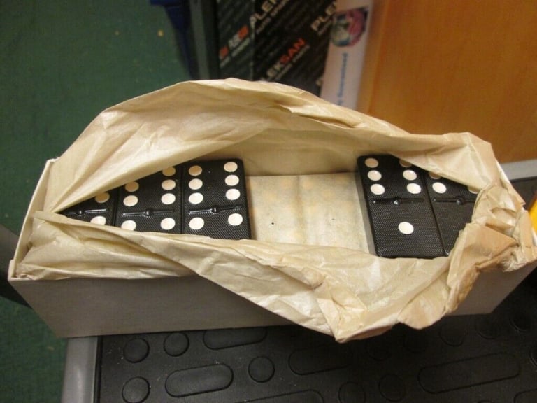SKOL Drinks Branded Double Six Dominoes with Spinners in Original Wooden Box 