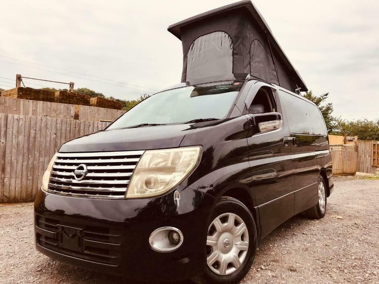 2006 RUST FREE Nissan ELGRAND POP TOP 4 BERTH NEW SIDE CAMPER CONVERSION 64K
