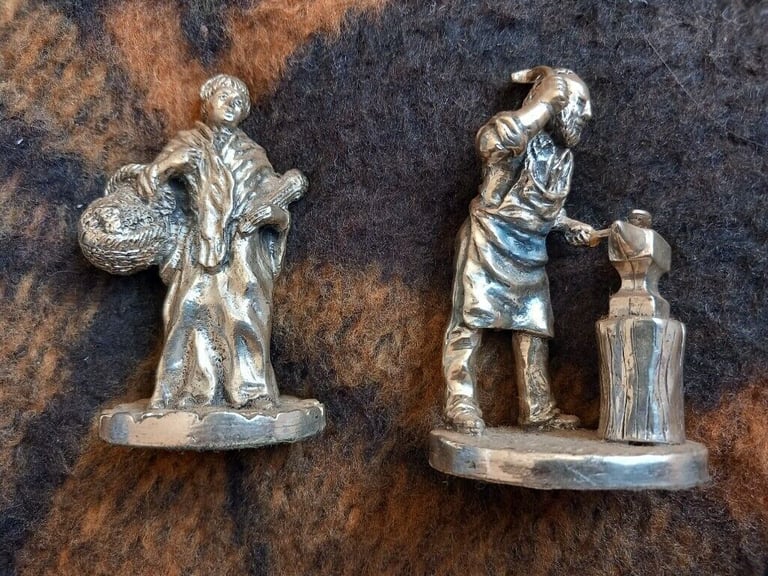 OFFERS - 13 SILVER PLATE ON PEWTER VICTORIAN FIGURINES.