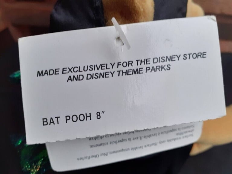 New Disney Bat Pooh and New Ty Bat Bear Beanie Babies.