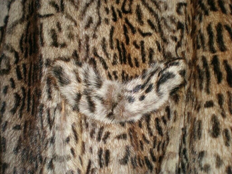 Beautiful Real Wildcat Fur Jacket / Coat, size S/M