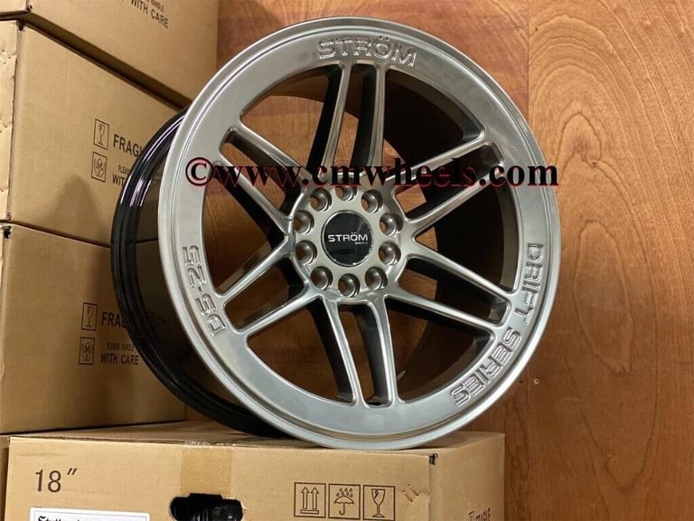 18" Inch Strom DS-25 Drift Wheels 5x114.3 Fits Nissan silvia skyline S14 S15 RX7 MX5 R32 R33 