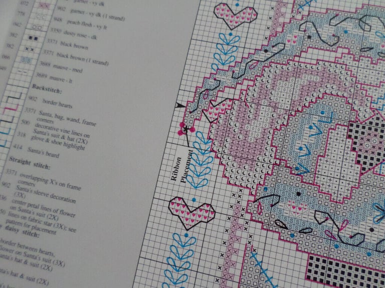 Better Homes and Gardens Folk Santa & Reindeer Cross Stitch Pattern Leaflet Book