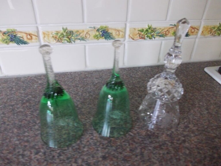 Three lovely glass bells very good condition