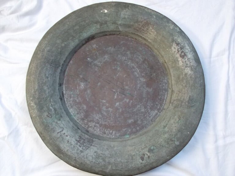 image for C1800 Large Copper Boteh pattern Kashmir Paisley charger