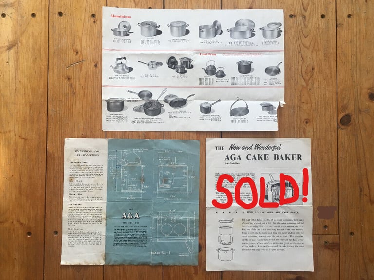 2 vintage AGA leaflets £2 ea/£3 both. Great for display! Happy to post.