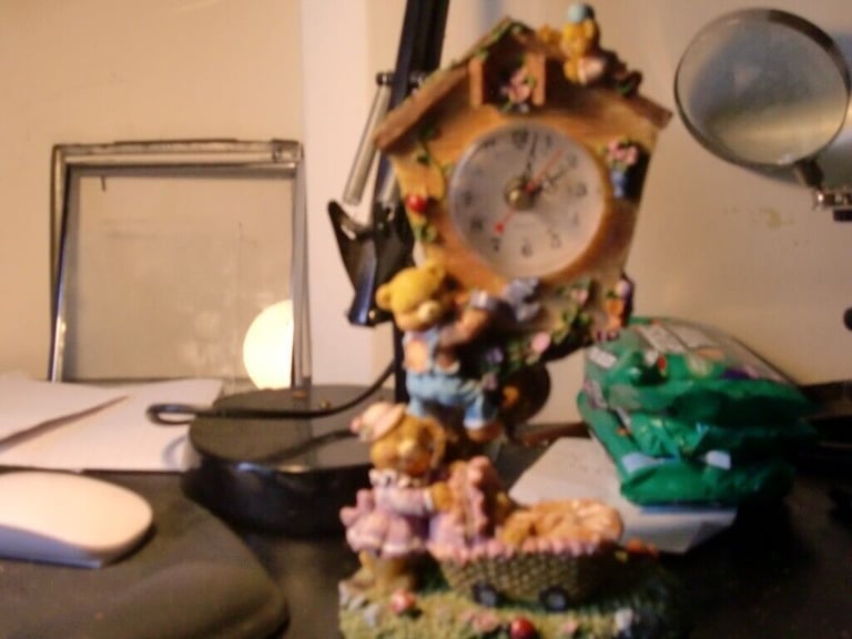 image for option of ONE of these 2 childrens room teddy bear clocks 