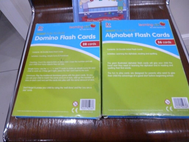 Child's large flask cards and an audio CD of Times Tables 