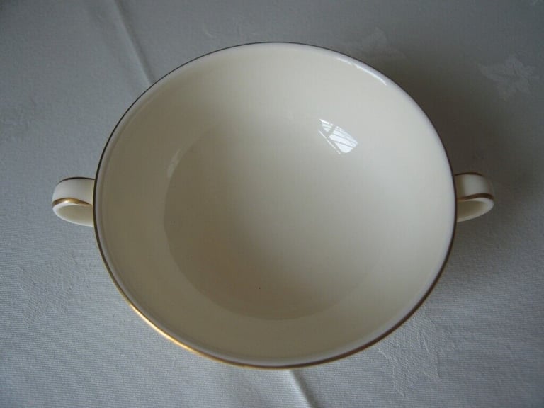 3 Minton Persian Rose Soup Bowls with Twin Handles, including saucers