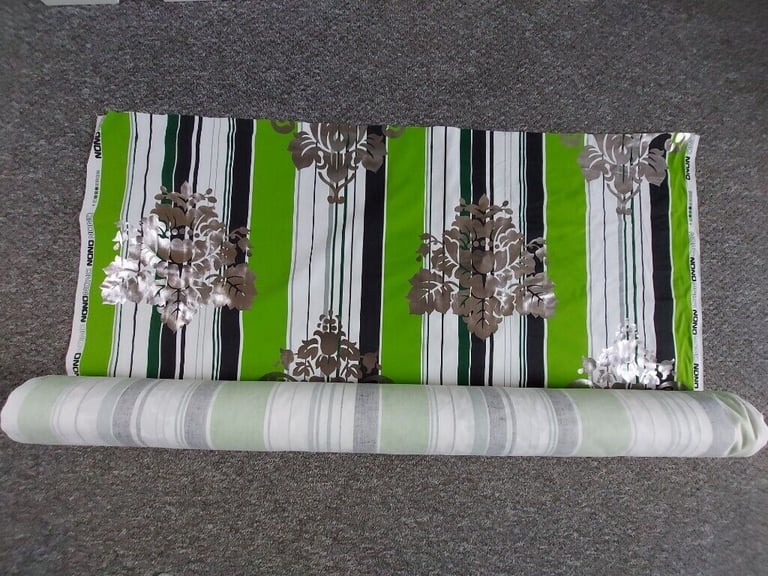 Fabric  Good Quality  Fabric”Nono”  Green Silver Multi Colour New 