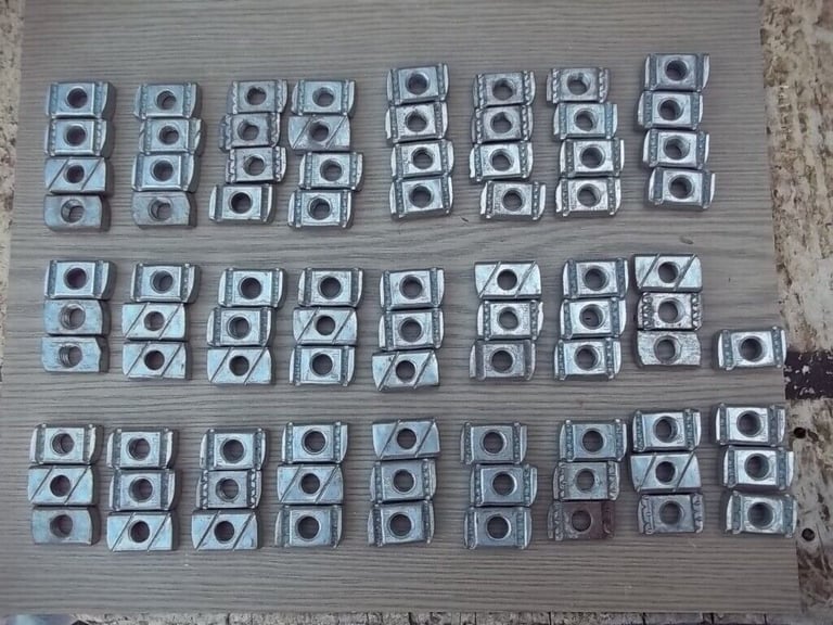10 quantity of Unistrut M12 Channel Nuts. BZP finish, Unused.