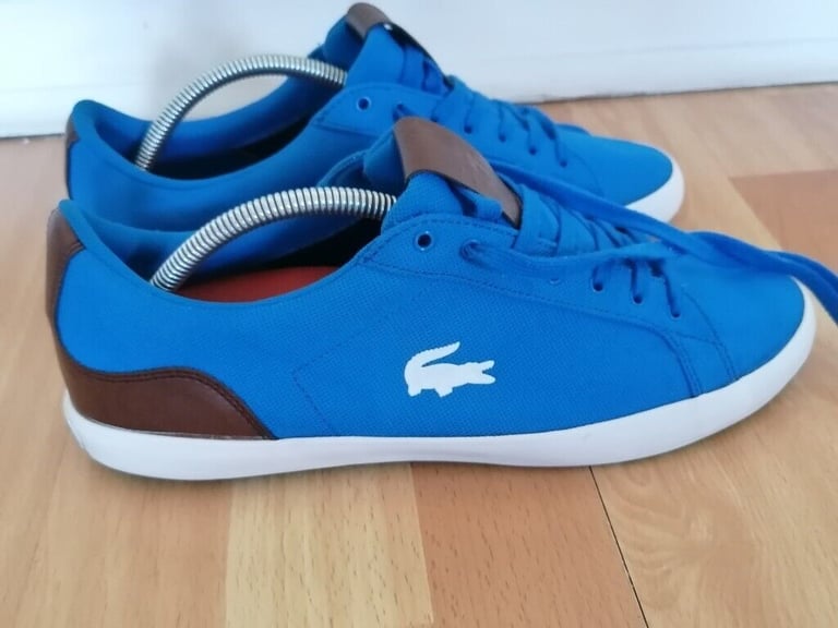 image for Designer LACOSTE Leather & Fabric Trainers. Size : UK 8.5. EU 42.5