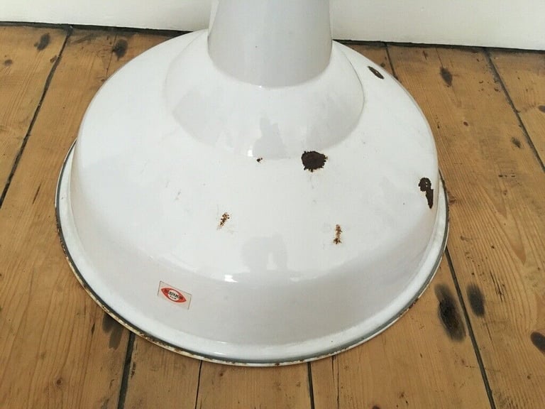 Vintage Large 19" Benjamin RLM Enamel Industrial Shade White 4 available £60 each