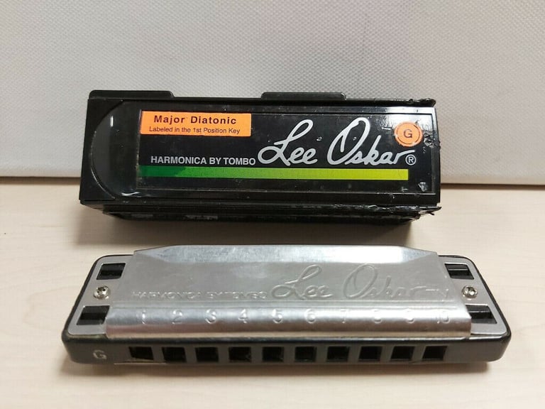 image for vintage Lee Oskar by Tombo Harmonica Mouth Organ Key of G. 