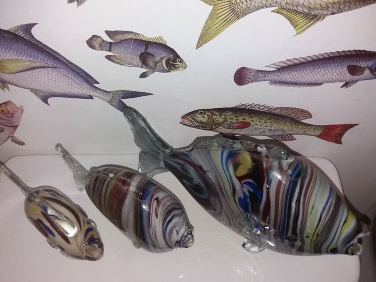 image for Set of 3 murano glass fish