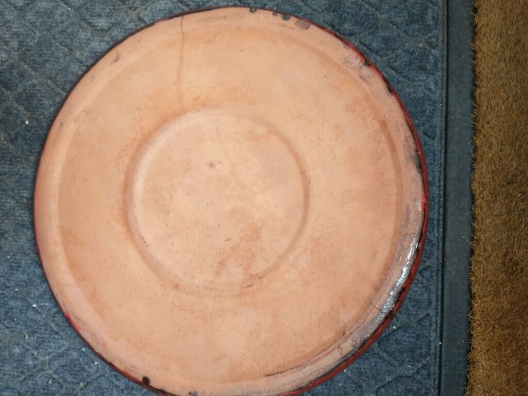 XMAS TREE BASE PLATE - outdoor. Large, circular, glazed ceramic terracotta.