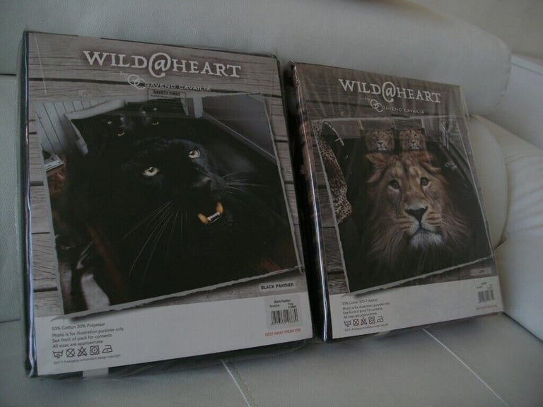 BNIP x2 Wild at Heart  3D Reversible Lion & Panther King Size Duvet Sets