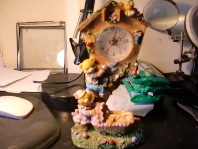 option of ONE of these 2 childrens room teddy bear clocks 