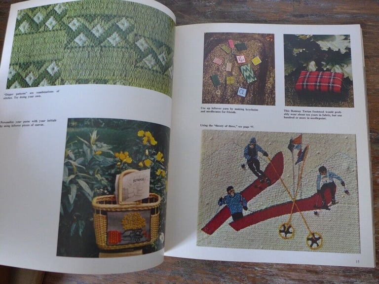 Collectable vintage needlework book: THE CREWEL NEEDLEPOINT WORLD. By Barbara Donnelly Gullers.