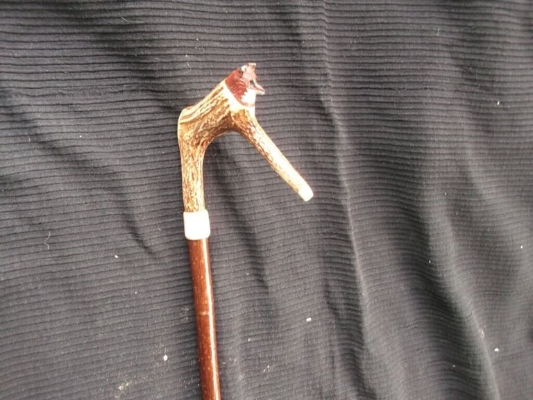Carved fox walking stick 