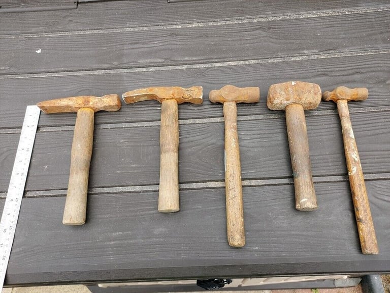 5 old hammers for sale..