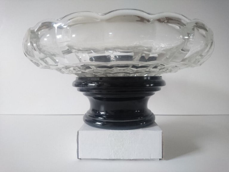 image for c.1928 Pressed Glass Bowl On Plinth By Josef Inwald. Lord Milord Or Jacobean. VGUC 