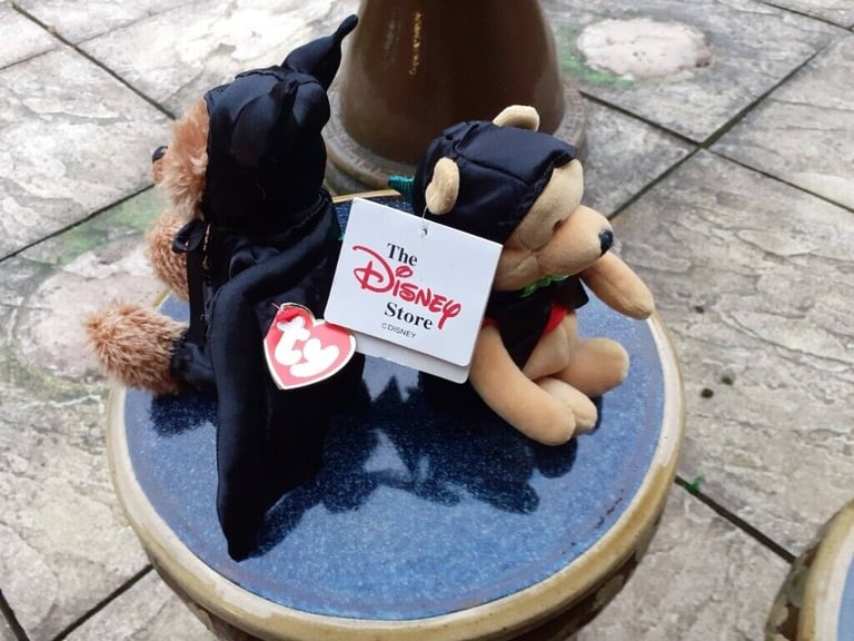 New Disney Bat Pooh and New Ty Bat Bear Beanie Babies.